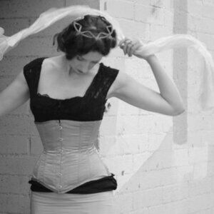 NWT S NUDE Bridal MAIDEN Corset 22" Handmade USA